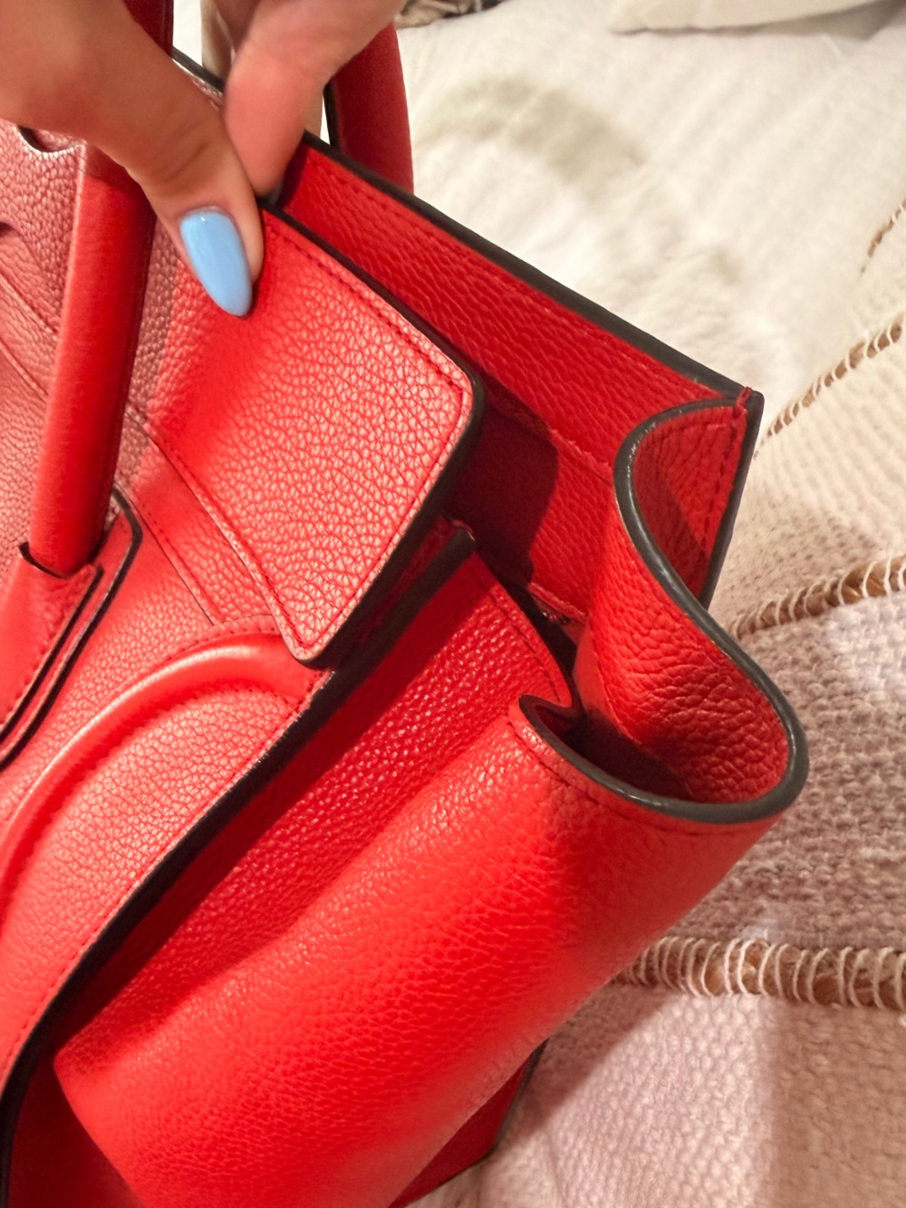Celine Red Leather Mini Luggage Tote - Picture 16 of 16